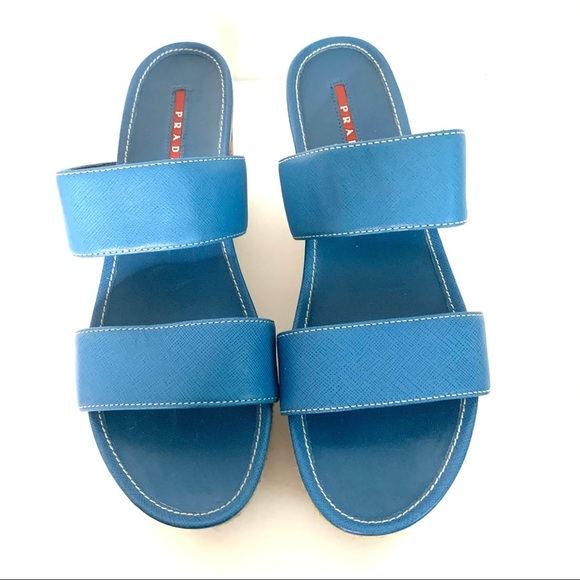 Prada | platform wedge slip on sandal - Picture 4 of 9